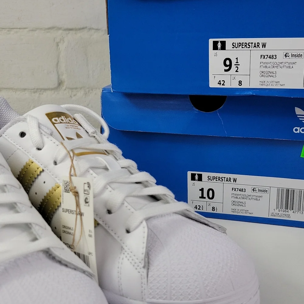 Adidas Originals Superstar White / Gold Womens Sizes - Picture 7 of 8